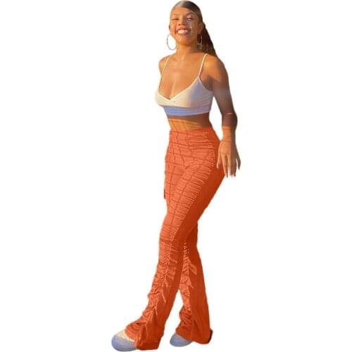 Causal Women Pants Stacked joggers Pants Pleated Sweatpants Long Trousers Streetwear Women Autumn And Winter Clothes For Women