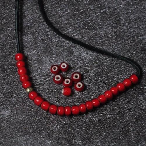 Supply handmade Indian Coloured Glaze Seed Beads Vintage Craft For DIY Men Jewelry Making, Dia 8mm hole size 3mm 30pcs