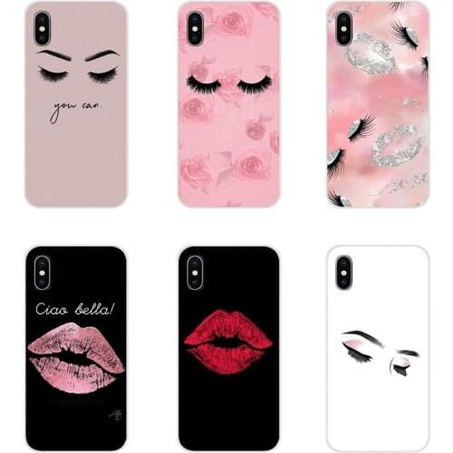 For Xiaomi Mi4 Mi5 Mi5S Mi6 Mi A1 A2 A3 5X 6X 8 CC 9 T Lite SE Pro eyelash Makeup Lip Accessories Phone Cases Covers
