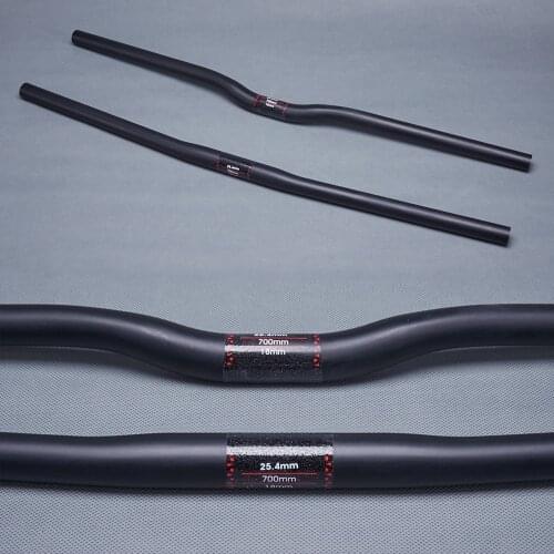 Cycling MTB Bike Bars Matte UD Carbon Fiber Mountain Bicycle Flat Rise Handlebar Stem Diameter 25.4mm