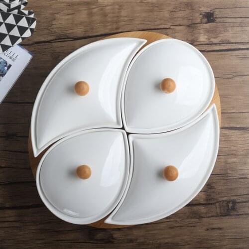 Porcelain Assorted Serving Tray Set Decorative Ceramics Grid Dish Living Room Accessories Dinnerware for Fruits Sweets Desserts
