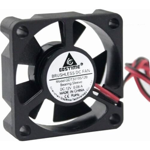 Gdstime 2 Pcs 30x30x10mm DC Cooling Fan 12V 30mm x 10mm 2 wire PH2.0-2P 3cm Computer PC Chipset VGA Cooler 3010 5 Blades