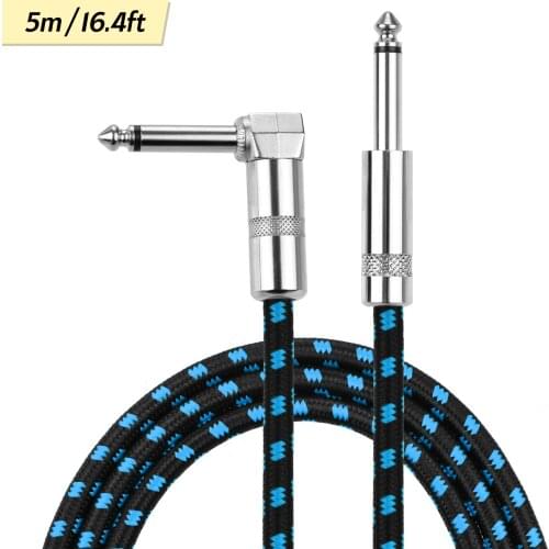 Ggiant ASC-30-3 guitar cable High Shield Exquisite Braided Jacket Audio Cable Cord with Straight to Right Angle 1/4 Inch cable