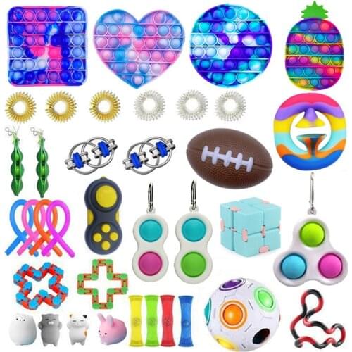 Fidget Toys Anti Stress Set Stretchy Strings Push Gift Pack Adults Children Squishy Sensory Antistress Relief Figet Toys
