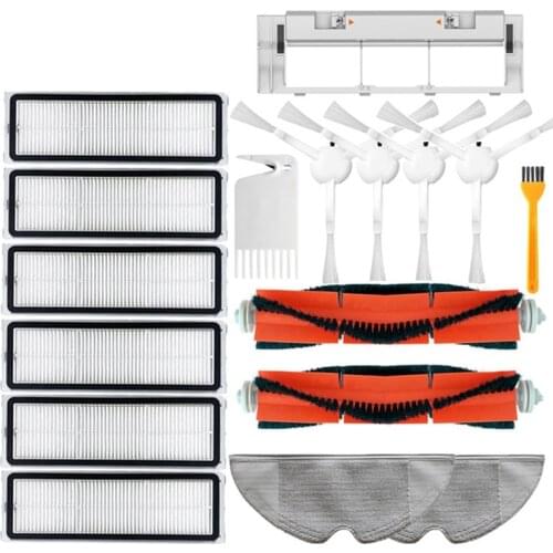 17PCS Main Brush Cover Box Side Brush Filters Mop Cloth for Xiaomi Mijia 1C STYTJ01ZHM Vacuum Cleaner Parts Accessories