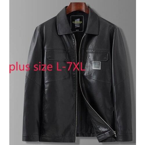 New Arrival Suepr Large Autumn And Winter Young Men Fashion Casual High Quality Leather Jacket Plus Size LXL2XL3XL4XL5XL6XL7XL