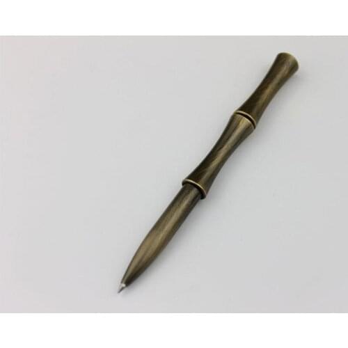 Retro Handmade Brass Signature Pen Drawing Process Solid Metal Bambo Gel Pen Tactical Pen Self Defense EDC