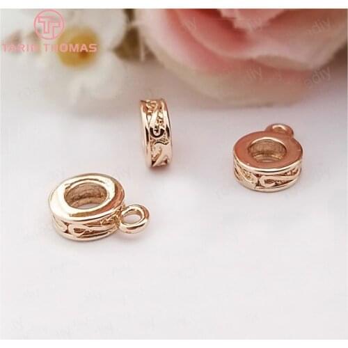 10PCS 7.5x11MM 24K Champagne Gold Color Plated Brass Large hole Charms Pendants Connector High Quality Jewelry Accessories