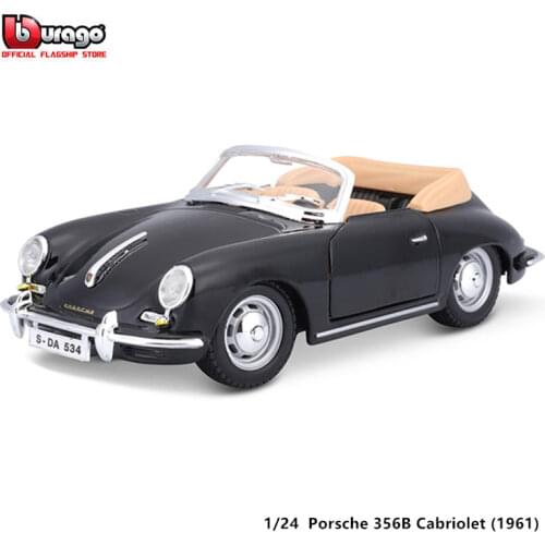 Bburago 1:24 1961 Porsche 356B Cabriolet alloy racing car Alloy Luxury Vehicle Diecast Cars Model Toy Collection Gift