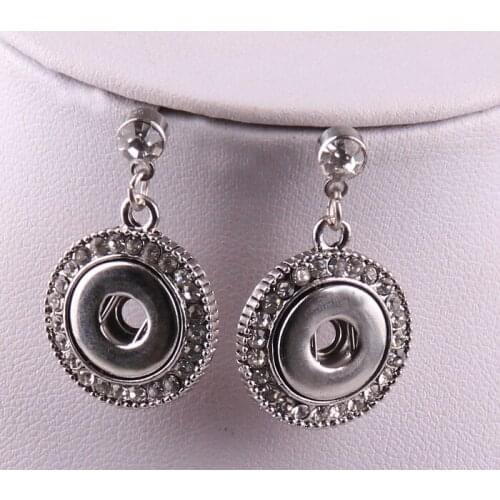 MOODPC Free Shippin mini 1.2cm fashion rhinestone crystal metal press button alloy earring for women holiday gift
