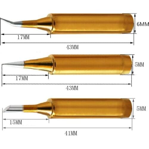 Gold Color Lead-Free Soldering Iron Tip Internal Heating Replacement for 936 Solder Stations A0KF