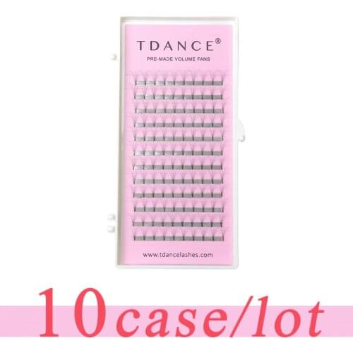 TDANCE 10 pcs/lot Eyelash Extension short stem 0.07 0.10mm thickness High Quality Pre-fanned Volume Lashes Eyelash Extension