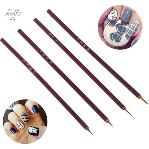 New Small Brush Nail Tools Bamboo Handle Nail Art Painting Brushes Nail Liner Brush DIY Manicure