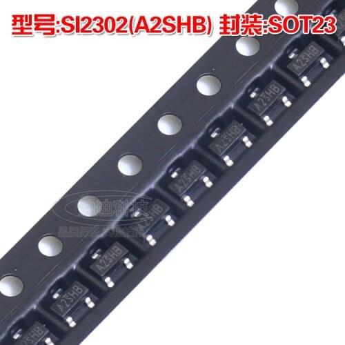 New SI2302 SOT-23 Silkscreen A2SHB MOS Tube N-Channel Field Effect Tube 2.5A 20V