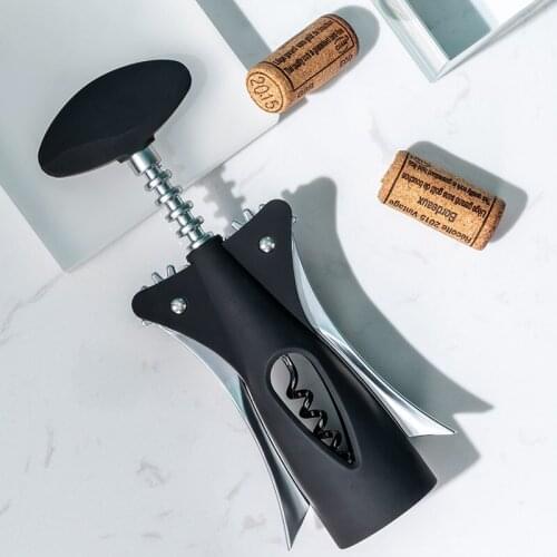 Portable Zinc Alloy Red Wine Opener Wing Type Wine Corkscrew Bottle Handle Openers Wine Cork Remover Party Tool