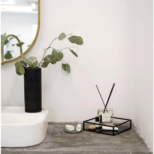 Nordic Retro Decoration Trays Table Storage Black Plate for Coffee Bread Essential Oil Dessert Pallet Saucer Decoration Holder