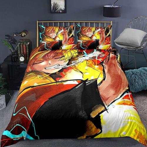 Demon Blade Bedding Set 2/3 Pieces Duvet Cover Anime Bed Quilt Cover 3D Printing Bedding Single Double Kids Red Bed Cover Set