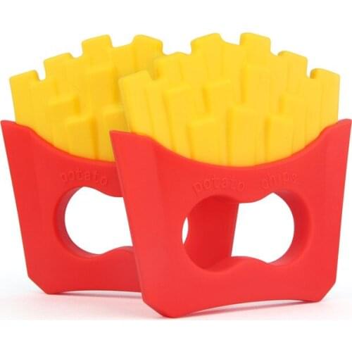 Chenkai 10PCS BPA Free Silicone Potato Chips Baby Pacifier Teether Chewable Pendant Nursing DIY Dummy Sensory Toy Accessories