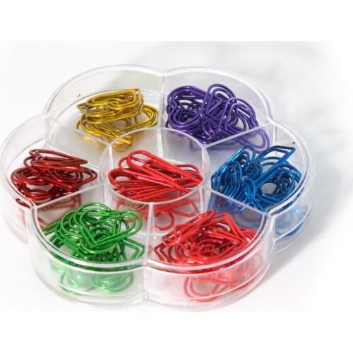 Cute Heart-shaped Paper Clip Stationery Metal Pin Bookmark Office Stationery Paper Clips Papeleria Office Accessories Paperclips