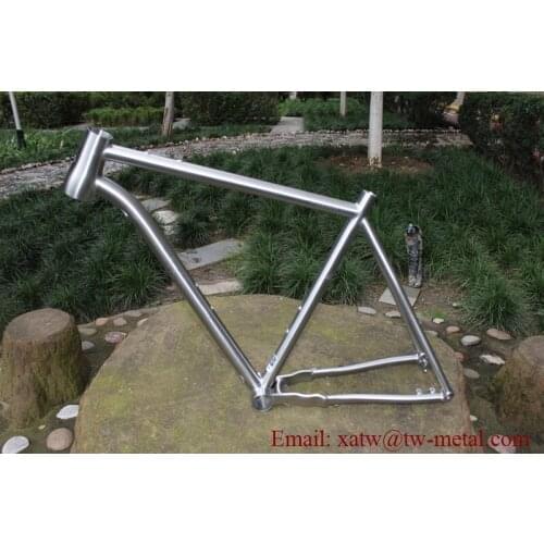 Titanium mountain bike frame with thru axle dropout