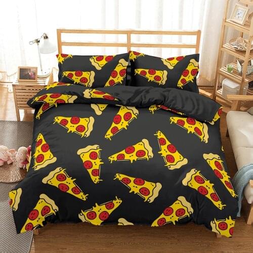 Creative 3D Duvet Cover King Queen Twin Full Single Double Unique Design Bed Set paste pizza bed cover Quilt Cover 240 x220cm