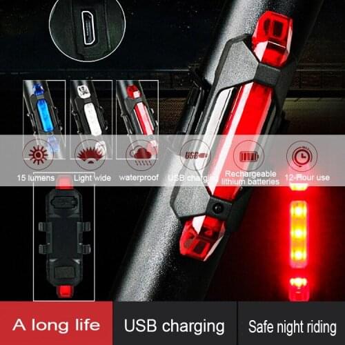 Bike Lights USB Charging Taillight Mountain Bik e Road Dead Car LED Warning Light Night Riding Light Riding Accessories