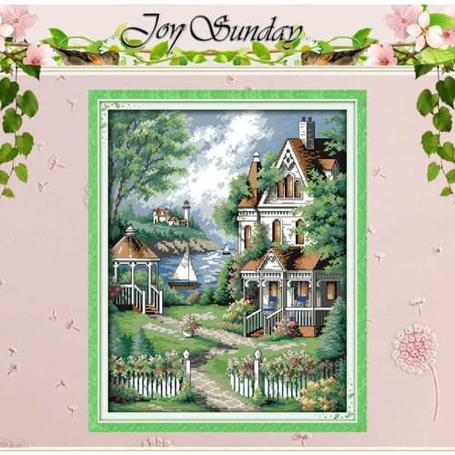 European-style villa Patterns Counted Cross Stitch Diy 11 14CT Cross Stitch Set Landscape Cross-Stitch Kit Embroidery Needlework