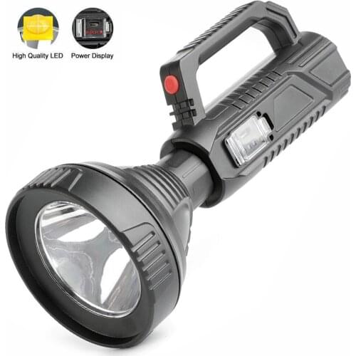 High Bright LED Flashlight Outdoor Handheld Searchlight Spotlight Spot Lamp White Light USB Rechargeable Waterproof 3 Modes