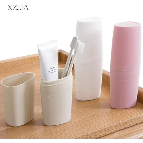 XZJJA 3 In 1 Portable Toothbrush Storage Box Outdoor Travel Toothbrush Toothpaste Dust-proof Protect Container Tooth Brush Case