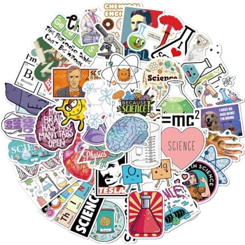 10/30/50pcs Science Lab Stickers Funny Physical Element Education For Student DIY Laptop Luggage Scrapbook Stationery Kids Toy