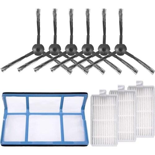 Replacement for ILIFE V3 V3S V5 V5S V5S Pro Robot Vacuum Cleaner,1x Primary Filter+3x Filters+6x Side Brushes