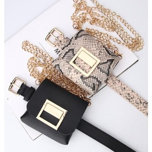 Womens Belt Waist Bag European Leopard Chain Messenger Bag Detachable Versatile Single Shoulder Bag Females Mini Zero Wallet