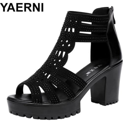 YAERNIwomen Summer lace mesh shoes Fish Mouth high heel ladys platform sandals evening dress wedding shoes femal zapatos demujer
