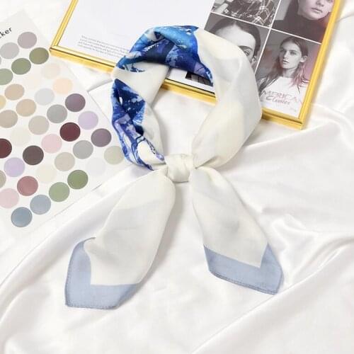 Yishine 70*70cm Women Neck Square Scarf Foulard Femme Deer Print Animal Scarves Hair Band Shawls and Wraps Bandana Neckerchief