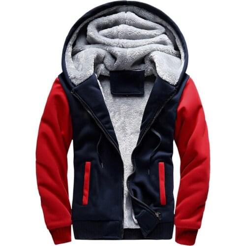 Winter Mens Plus Velvet Padded Sweater Cardigan Plus Size Hooded Jacket Mens Sweater Men