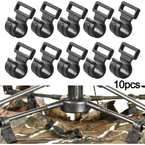 10Pcs/Set Tent Hooks Camping Caravan Awning Tent Plastic Inner Hook Rope Wind C Clamp Windproof Clips Tent Tent Clip Tool A Q5W2