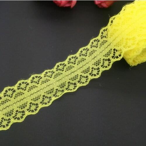 10yards/lot 30mm Wide Yellow Bilateral Handicrafts Embroidered Net Lace Trim Ribbon Wedding/Birthday/Christmas Decorations