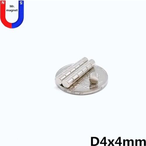 100/500/2000pcs 4mm x 4mm rare earth neodymium magnet round disc 4x4 magnet NdFeB 4*4 magnet super strong rare earth material