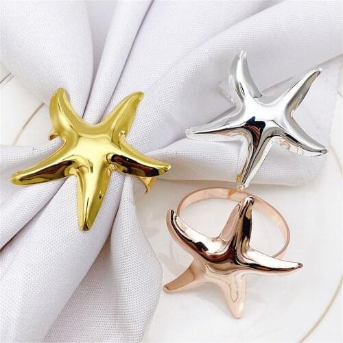 12PCS/Simple metal starfish desktop decoration used in hotel wedding banquet Western food etiquette decorations