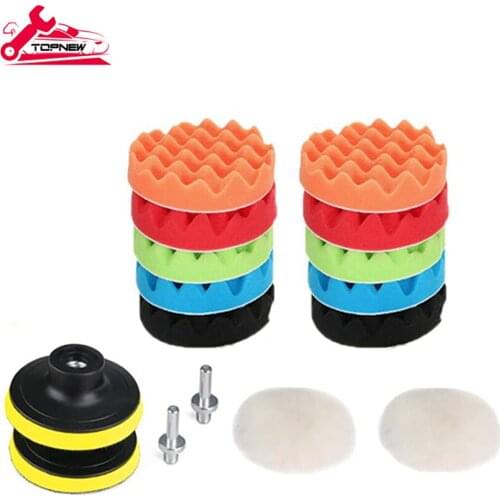 16pcs 3 Inch/80mm Buffing and Polishing Pad, Drill Polishing Pads kit for Car Sanding, Polishing, Waxing,Sealing Glaze