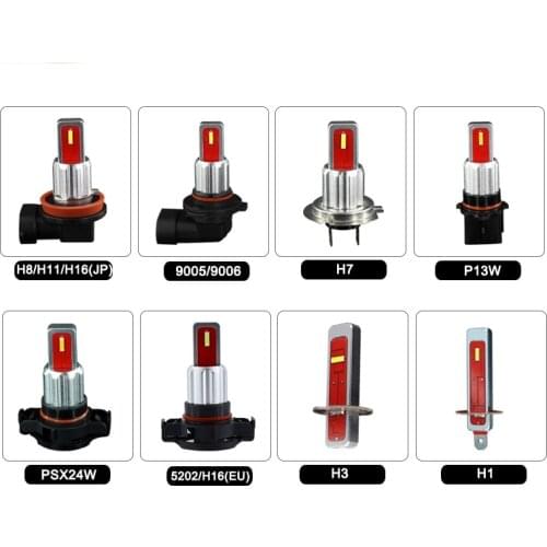 2pcs Led H1 H3 H7 H8 H11 H16(jp) 9005 hb3 9006 hb4 P13W PSX24W 5202 H16(EU) LED Auto Daytime Running Light Fog Lamp