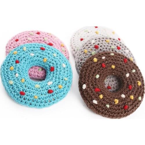2PC Wooden Teether Colorful Donut Shape Nurse Gifts DIY Crafts Accessories BPA Free Chewing Toys Wood Ring Baby Teething