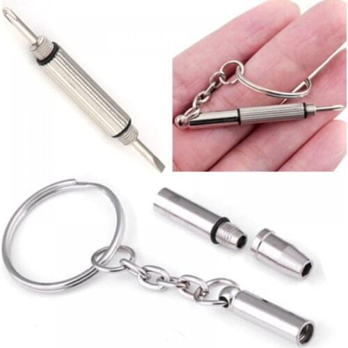 3 in1 Eyeglass Screwdriver Mini Key Chain Ring Hand Tools Sunglasses Cellphone Watch Repair Keychai Tool Different Models