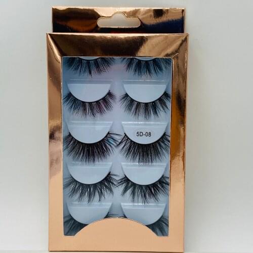 5/3/2Pairs of Natural Thick mink False Eyelashes 3D Eyelashes Handmade Slim Fluffy Long Eyelashes Extension Eye Makeup Tool