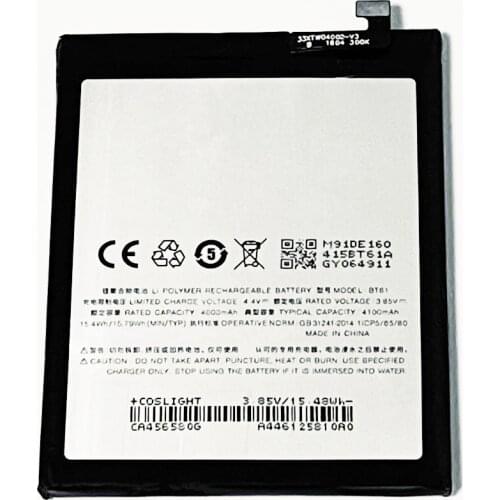 3.85V 4100mAh BT61 For Meizu M3 Note M681H M681Q M681C M681M Battery