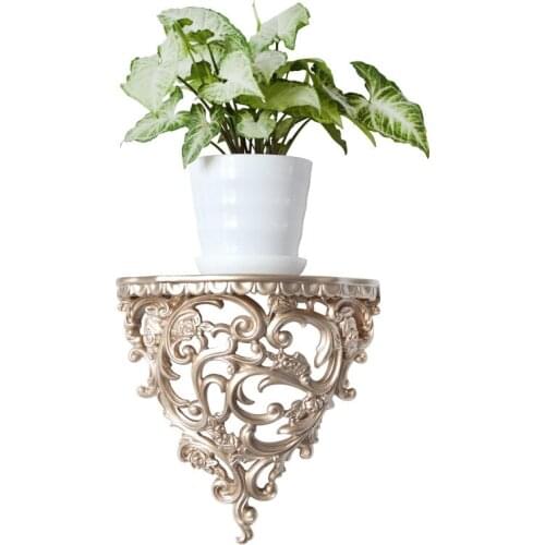 Baroque style Decorative shelves for living room Ornament flowers Wall Hanging Storage Rack European Style Decor home cafe