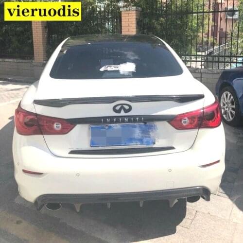 Painted Carbon Fiber Color ABS Trunk Lid Spoiler Wing For INFINITI Q50 2014-2020 For Jdm VIP