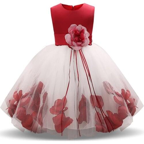 4-10 Years Baby Girls Wedding Elegant Princess Party Pageant Dress Formal Gown Party Tulle Prom Gown Vestido Children Costume