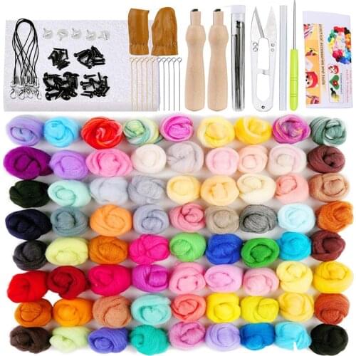 LMDZ 149 Pcs Needle Felting Tools for Beginner, 72 Colors Wool Roving Set with Wool Felt Tools and Foam Mat for Needle Felting