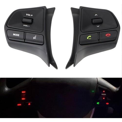 Audio Volume Music Phone Control Button With Backlight For KIA RIO 2011-2014 K2 Switch Telephone Sound Steering Wheel Button